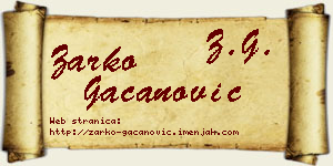 Žarko Gačanović vizit kartica